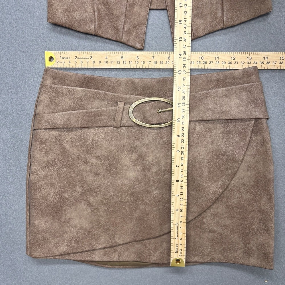 Peppermayo West District Mini Skirt & Top Coord Set Brown Sz 4 Festival Western - Picture 11 of 13